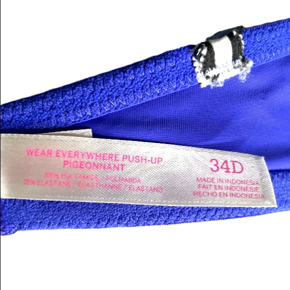 PINK Victoria’s Secret Wear Everywhere Push Up Bra Purple Size 34D - Picture 6 of 9